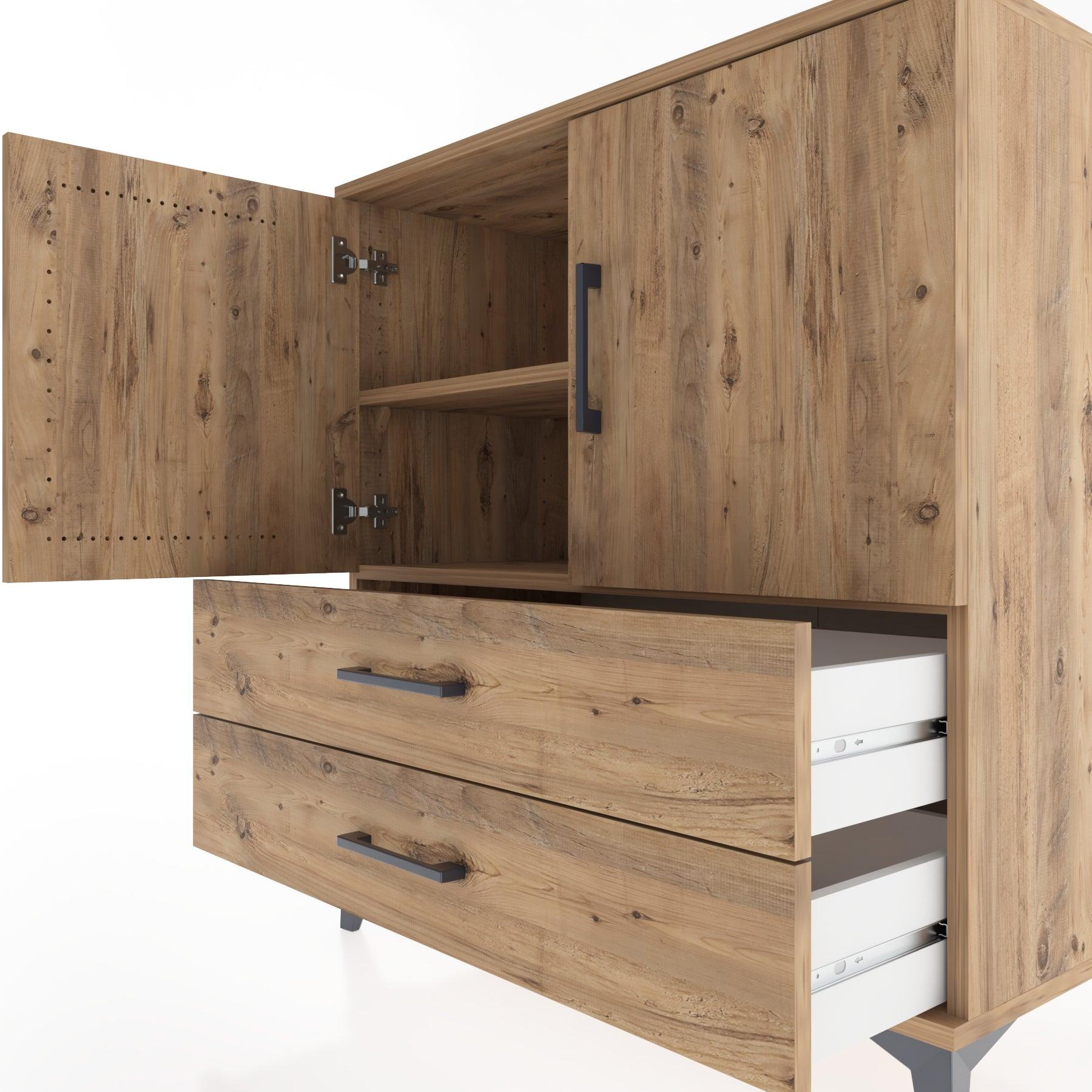 Woodntry Modular Dresser Pine 88x44x84 cm with Cover and Drawer KC23-3