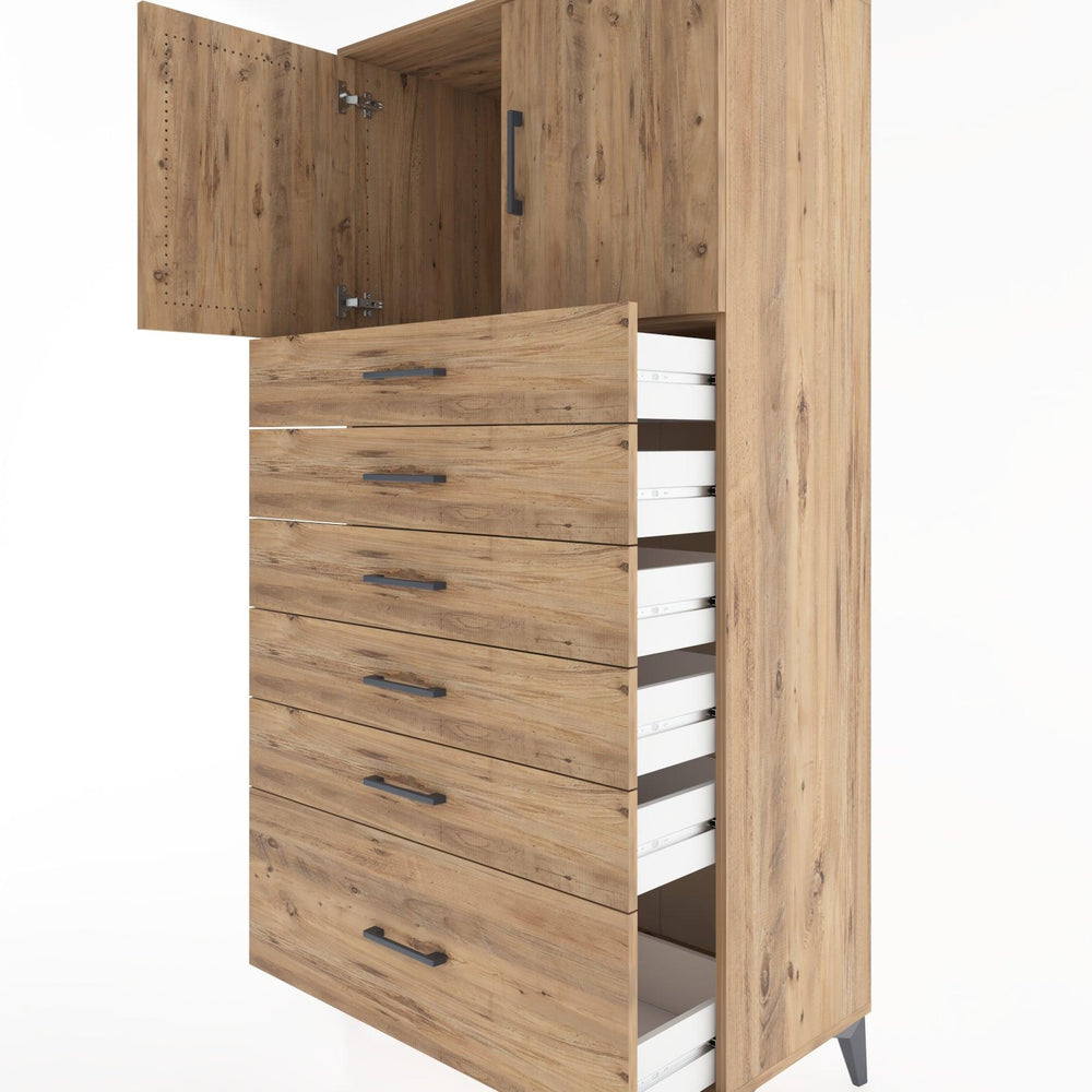 Woodntry Modular Cabinet Pine 88x44x170 cm with Doors and Drawers KC11-3