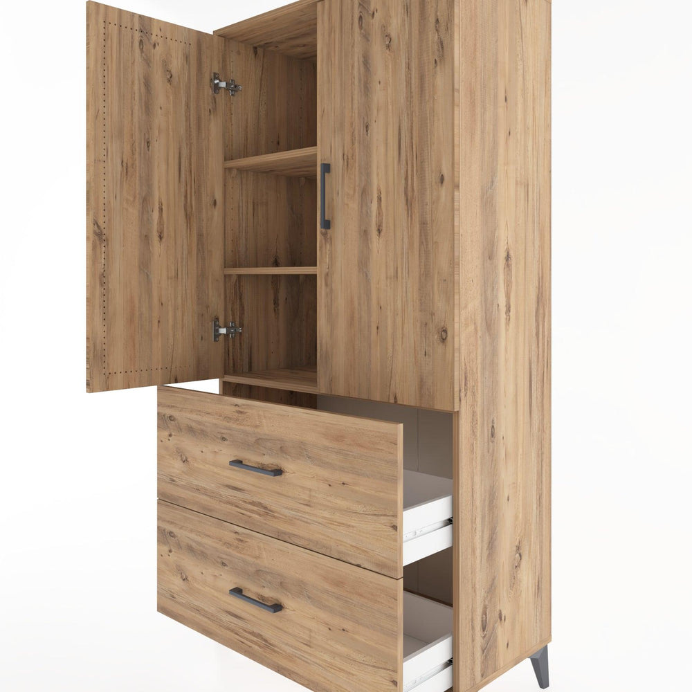 Woodntry Modular Cabinet Pine 88x44x170 cm with Doors and Drawers KC21-3