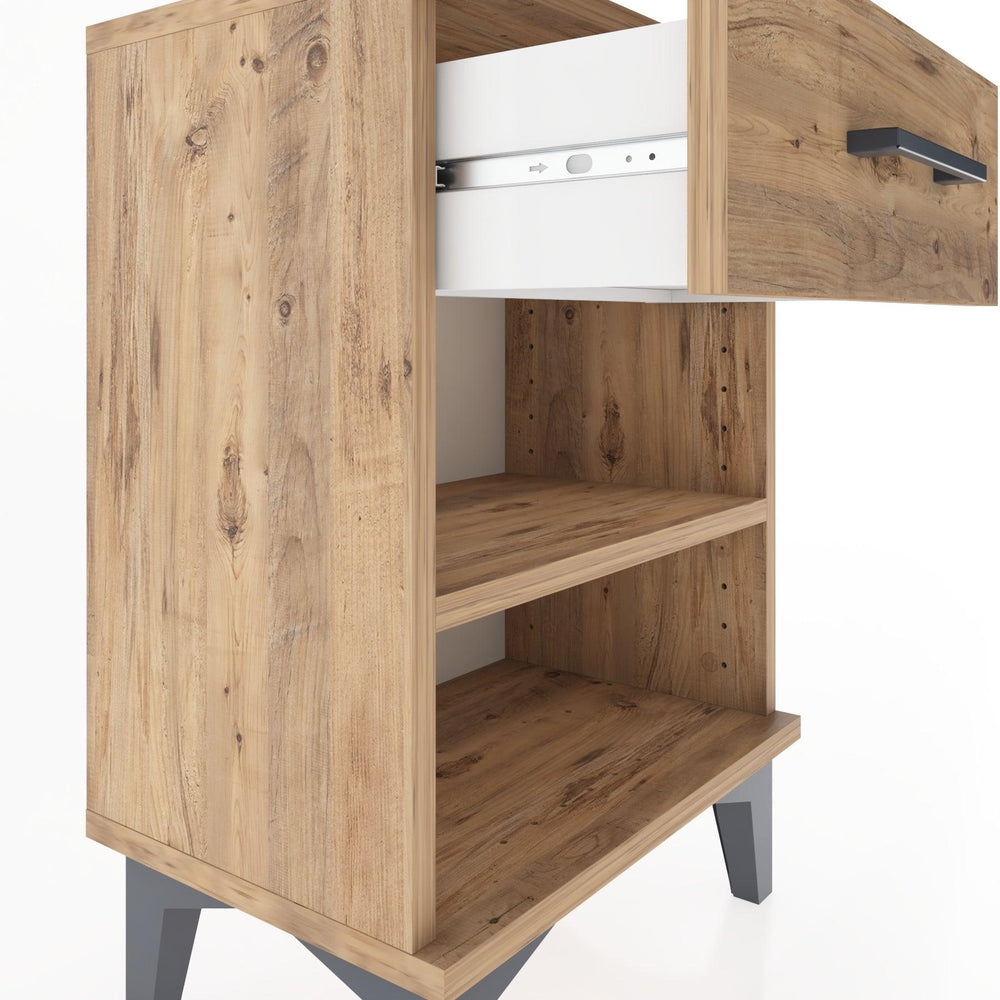 Woodntry Modüler Komodin Tek Çekmeceli 44x30x52 cm Çam - Woodntry