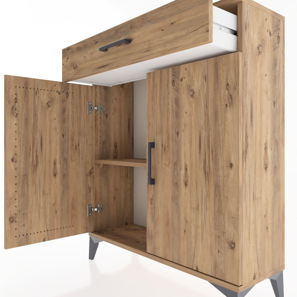 Woodntry Modular Dresser Pine 88x30x94 cm with Cover and Drawer KC1-3