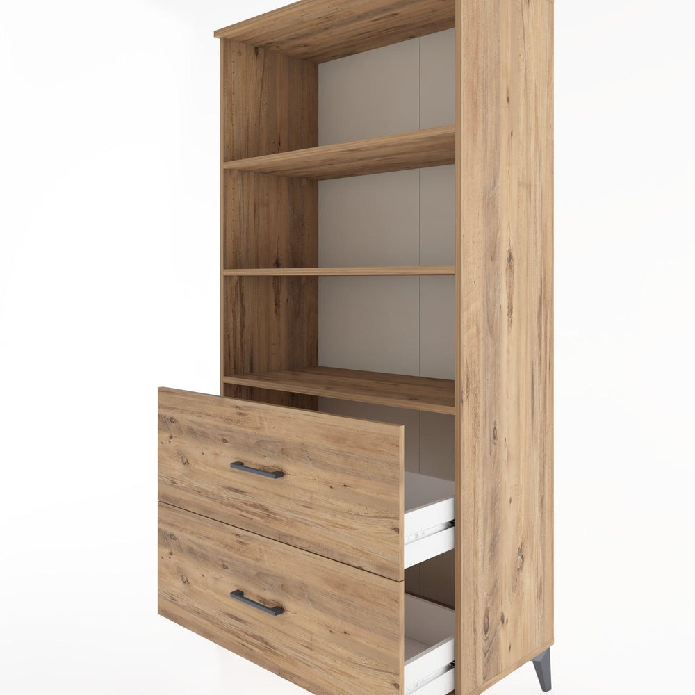 Woodntry Modüler Dolap Çam 88x44x170 cm Çekmeceli ve Raflı CR49-3