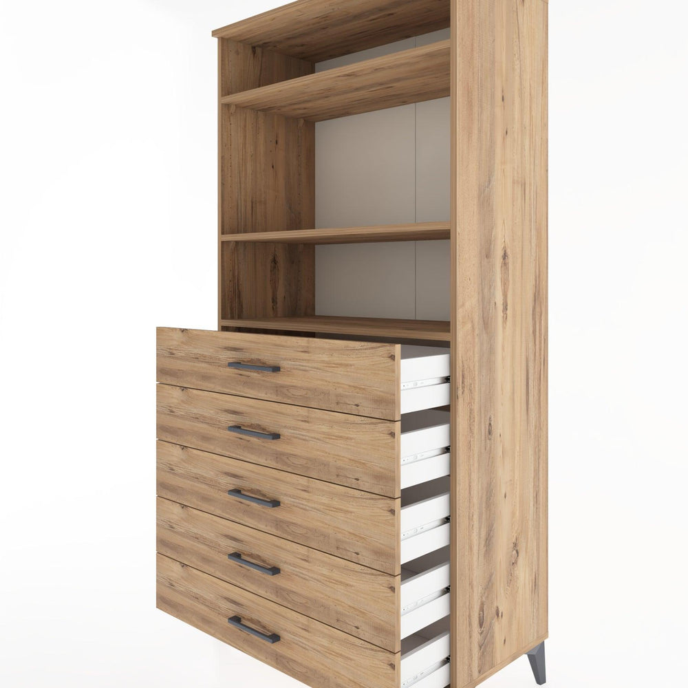 Woodntry Modular Cabinet Pine 88x44x170 cm with Drawers and Shelves CR35-3