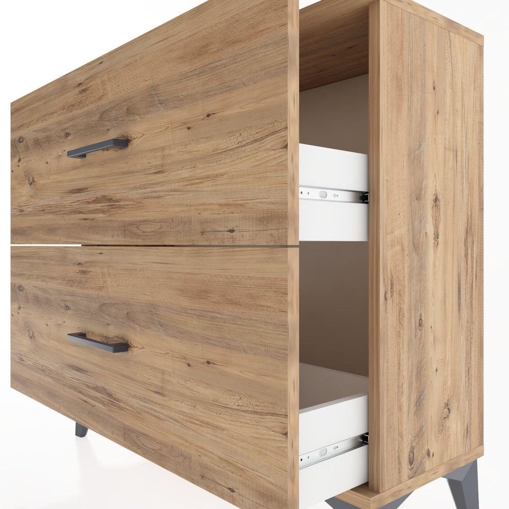Woodntry Modüler Şifonyer İki Çekmeceli V4 88x30x68 cm Çam - Woodntry