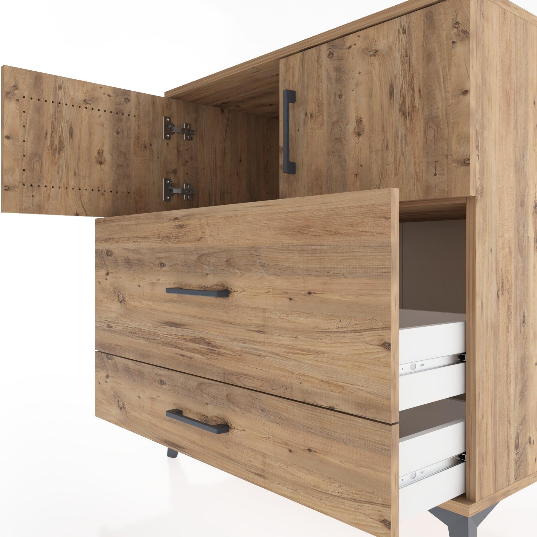 Woodntry Modular Dresser Pine 88x44x84 cm with Cover and Drawer KC114-3