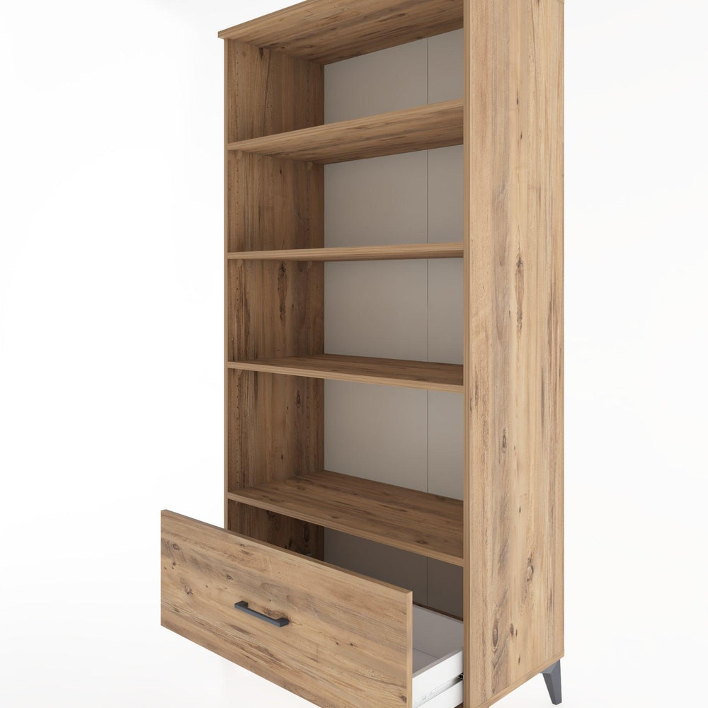 Woodntry Modüler Dolap Çam 88x44x170 cm Çekmeceli ve Raflı CR44-3