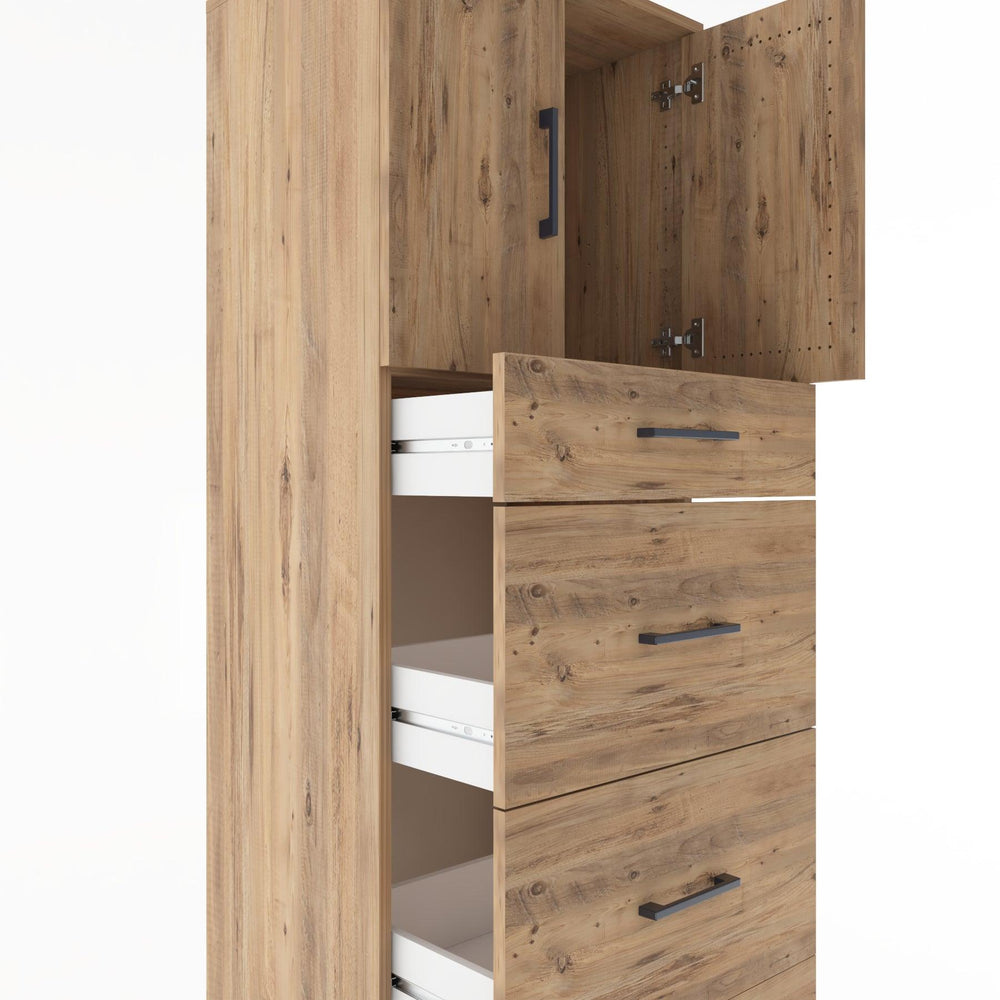 Woodntry Modular Cabinet Pine 60x44x170 cm with Doors and Drawers KC23-3