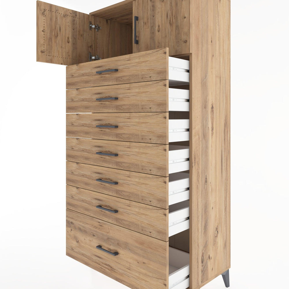 Woodntry Modular Cabinet Pine 88x44x170 cm with Doors and Drawers KC10-3