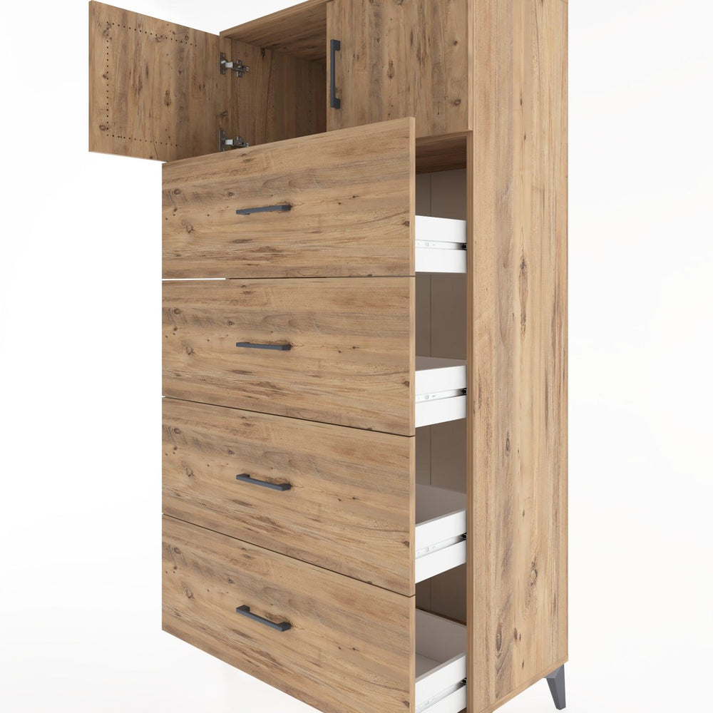 Woodntry Modular Cabinet Pine 88x44x170 cm with Doors and Drawers KC25-3