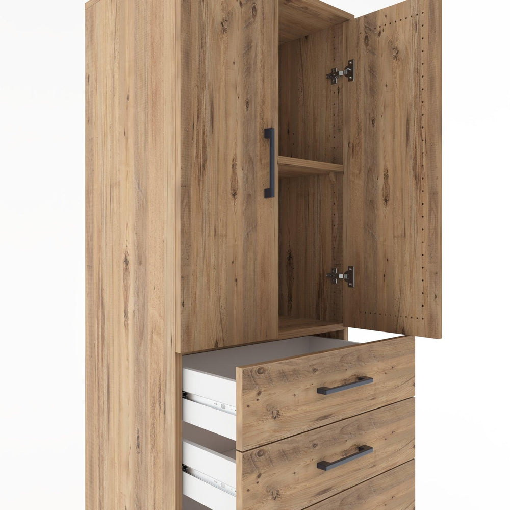 Woodntry Modular Cabinet Pine 60x44x170 cm with Doors and Drawers KC4-3