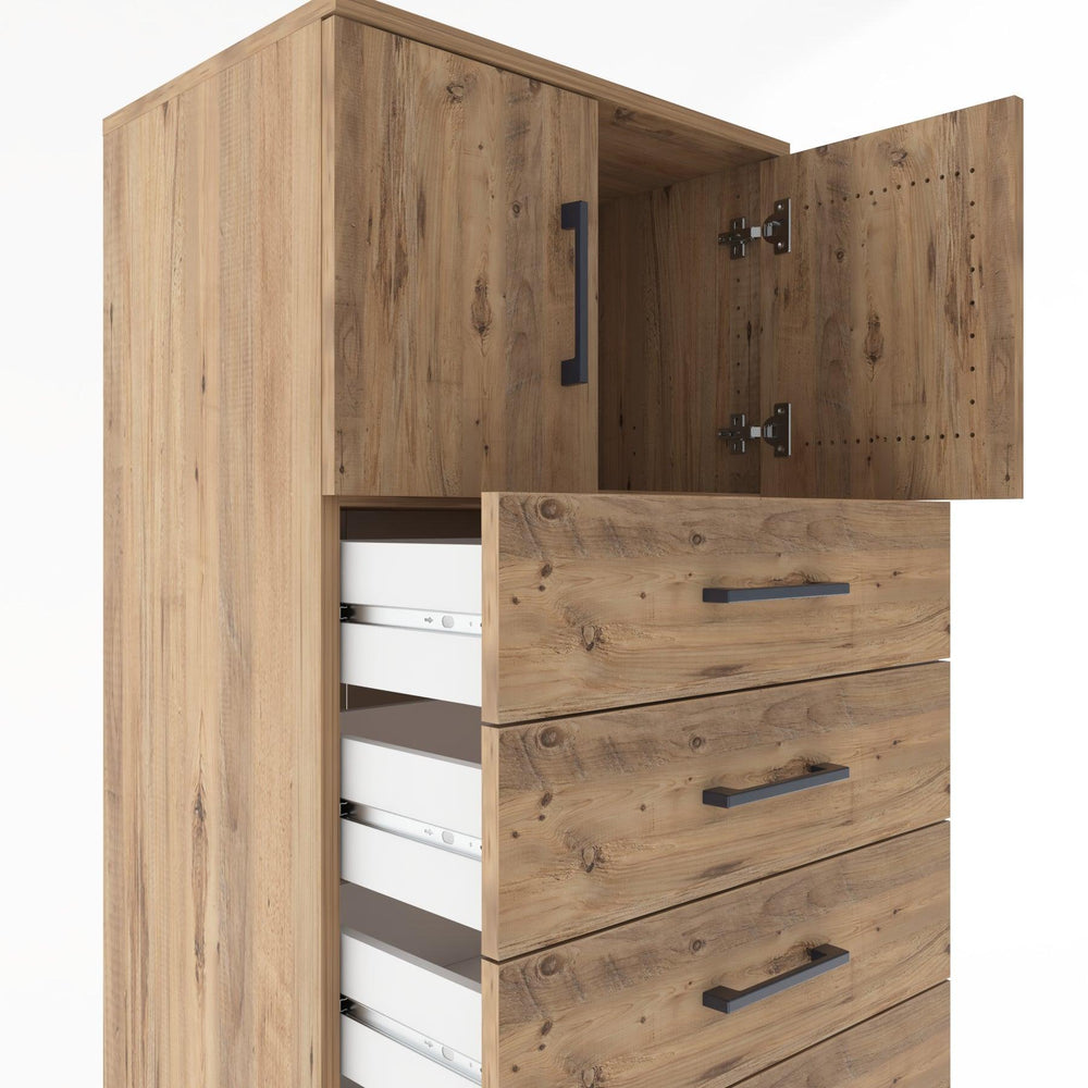Woodntry Modular Cabinet Pine 60x44x170 cm with Doors and Drawers KC10-3