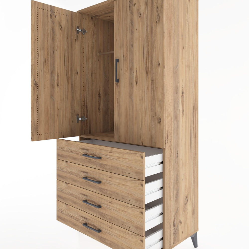 Woodntry Modular Cabinet Pine 88x44x170 cm with Doors and Drawers KC27-3