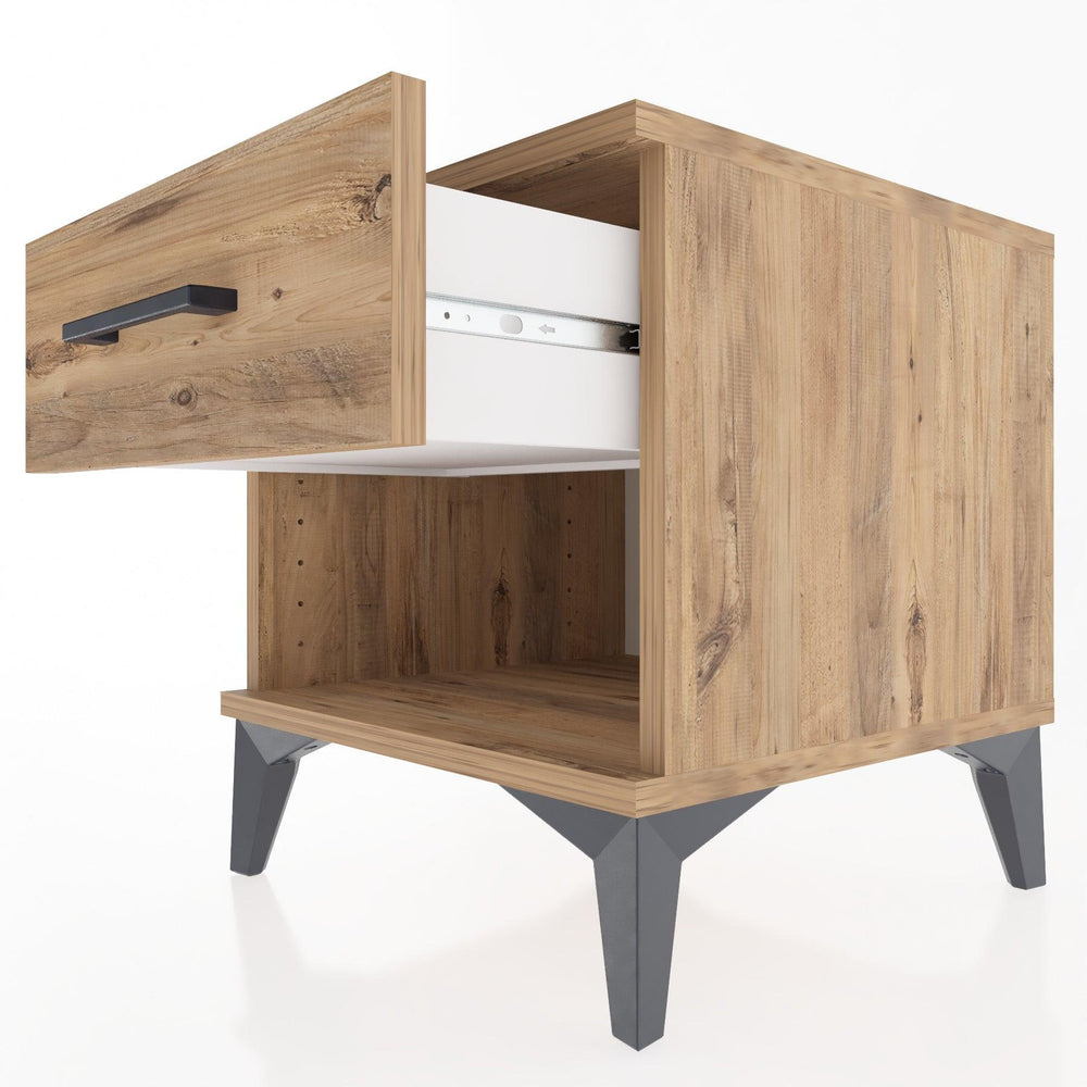 Woodntry Modular Nightstand Pine 44x44x36 cm with Drawers and Shelves CR1-3