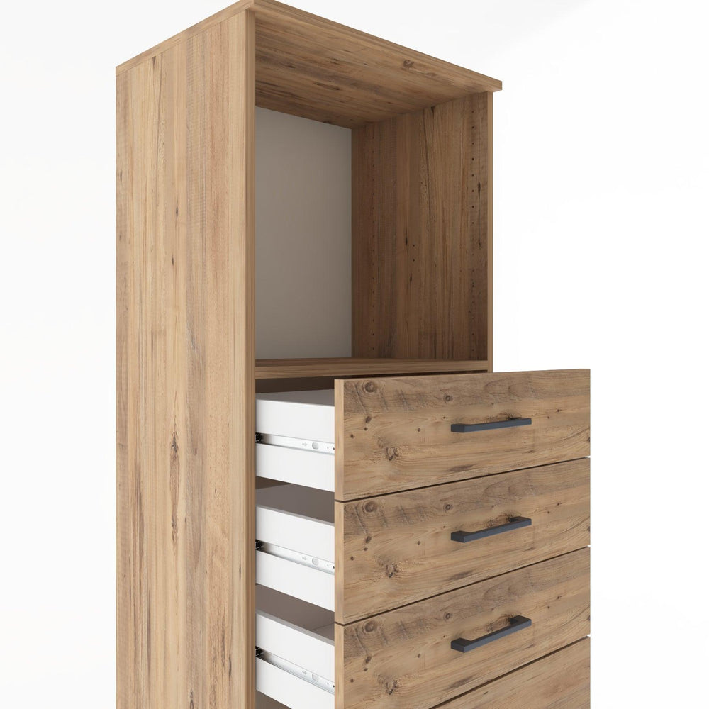 Woodntry Modüler Dolap Çam 60x44x170 cm Çekmeceli ve Raflı CR45-3