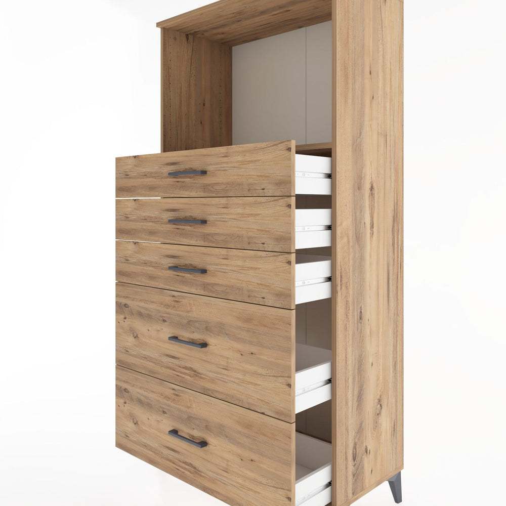 Woodntry Modüler Dolap Çam 88x44x170 cm Çekmeceli ve Raflı CR46-3