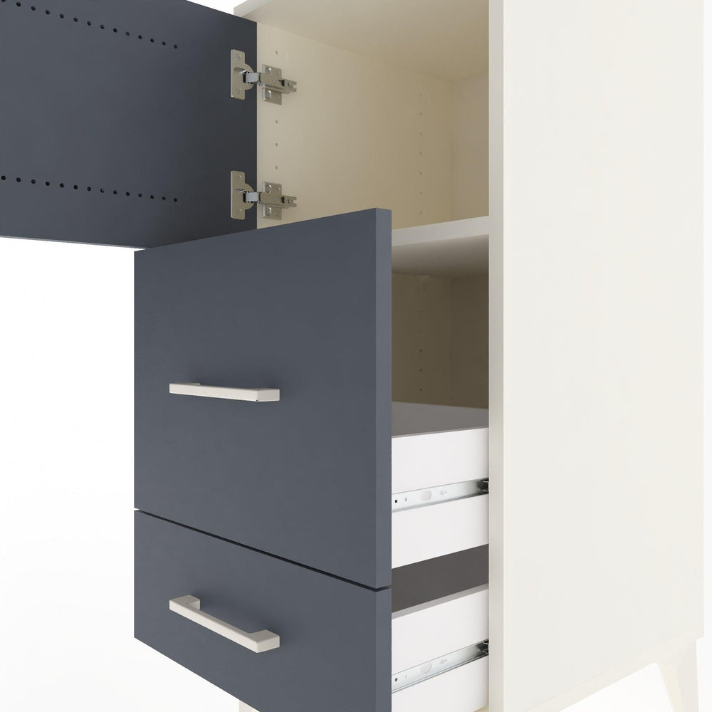 Woodntry Modular Nightstand Moonstone 44x44x84 cm with Cover and Drawer KC46-1