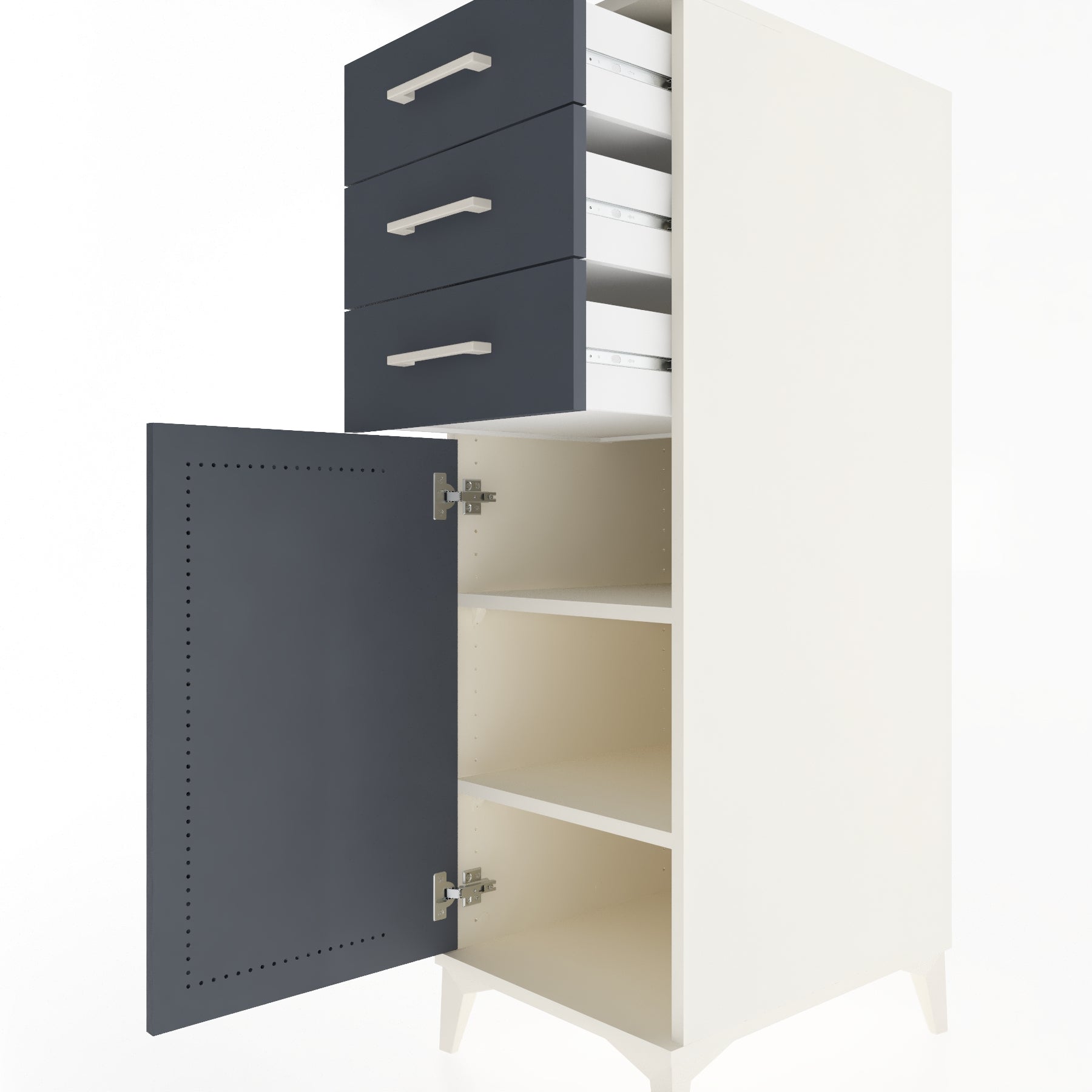 Woodntry Modüler Dolap Aytaşı 44x59x122 cm Kapaklı ve Çekmeceli KC52-1