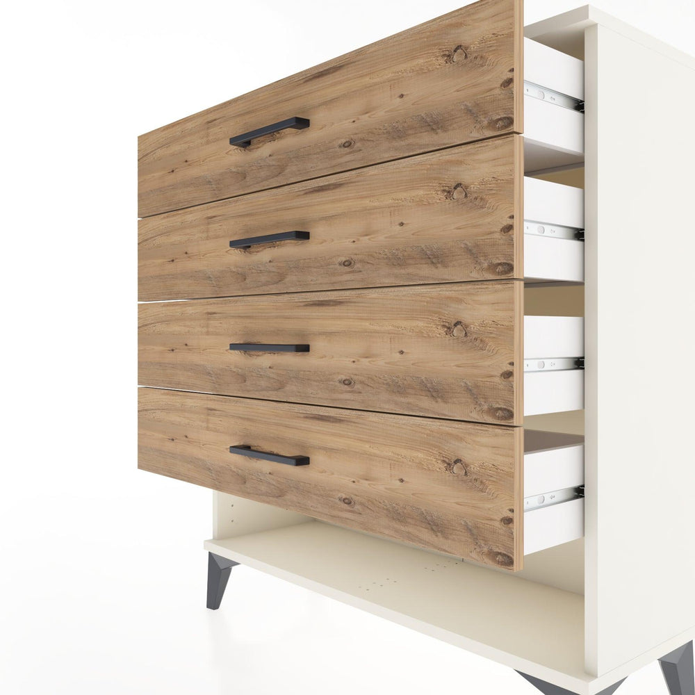 Woodntry Modular Dresser Moonstone 88x30x84 cm with Drawers and Shelves CR2-1