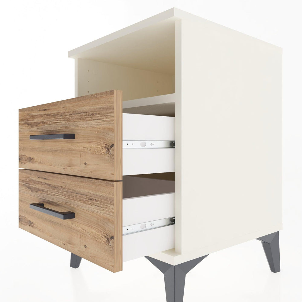 Woodntry Modular Nightstand Moonstone 44x44x52 cm with Drawer and Shelf CR2-1