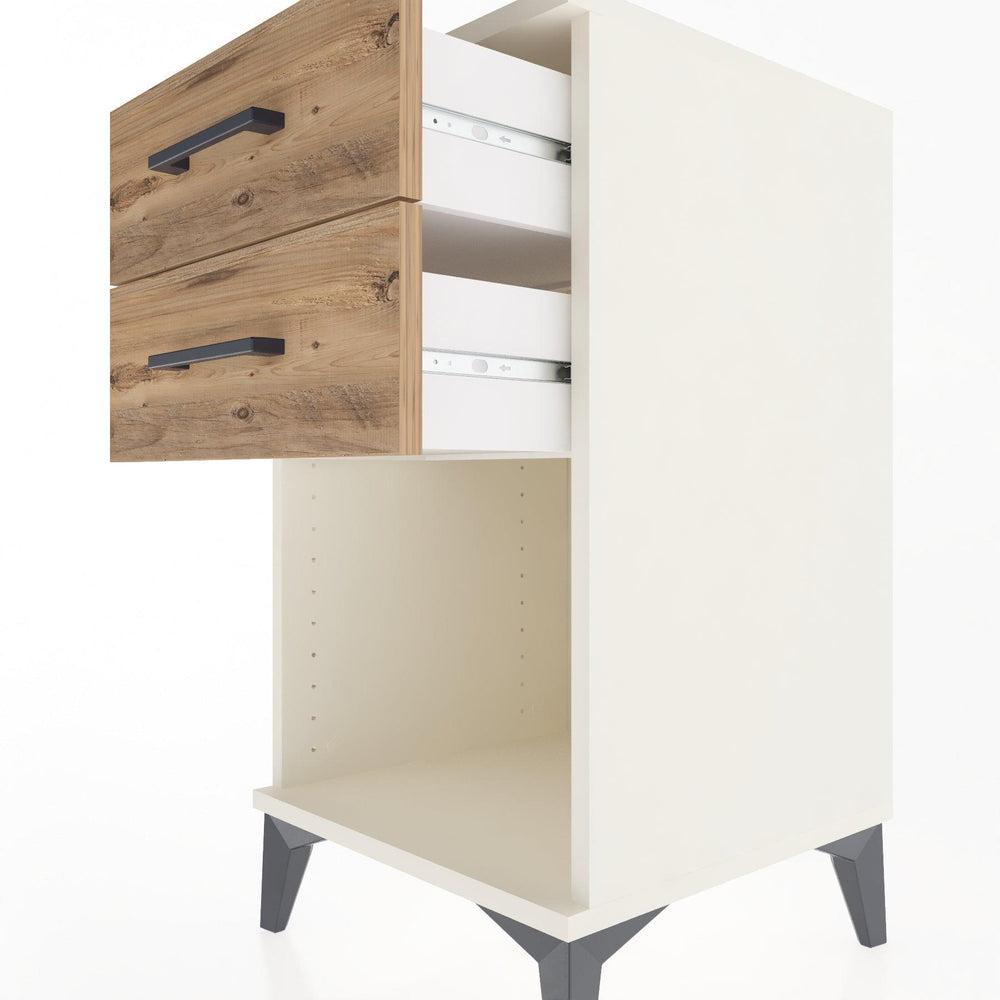 Woodntry Modular Nightstand Moonstone 44x44x68 cm with Drawer and Shelf CR2-1