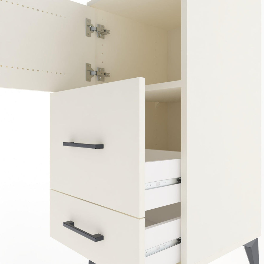 Woodntry Modular Nightstand Moonstone 44x44x84 cm with Cover and Drawer KC46-1