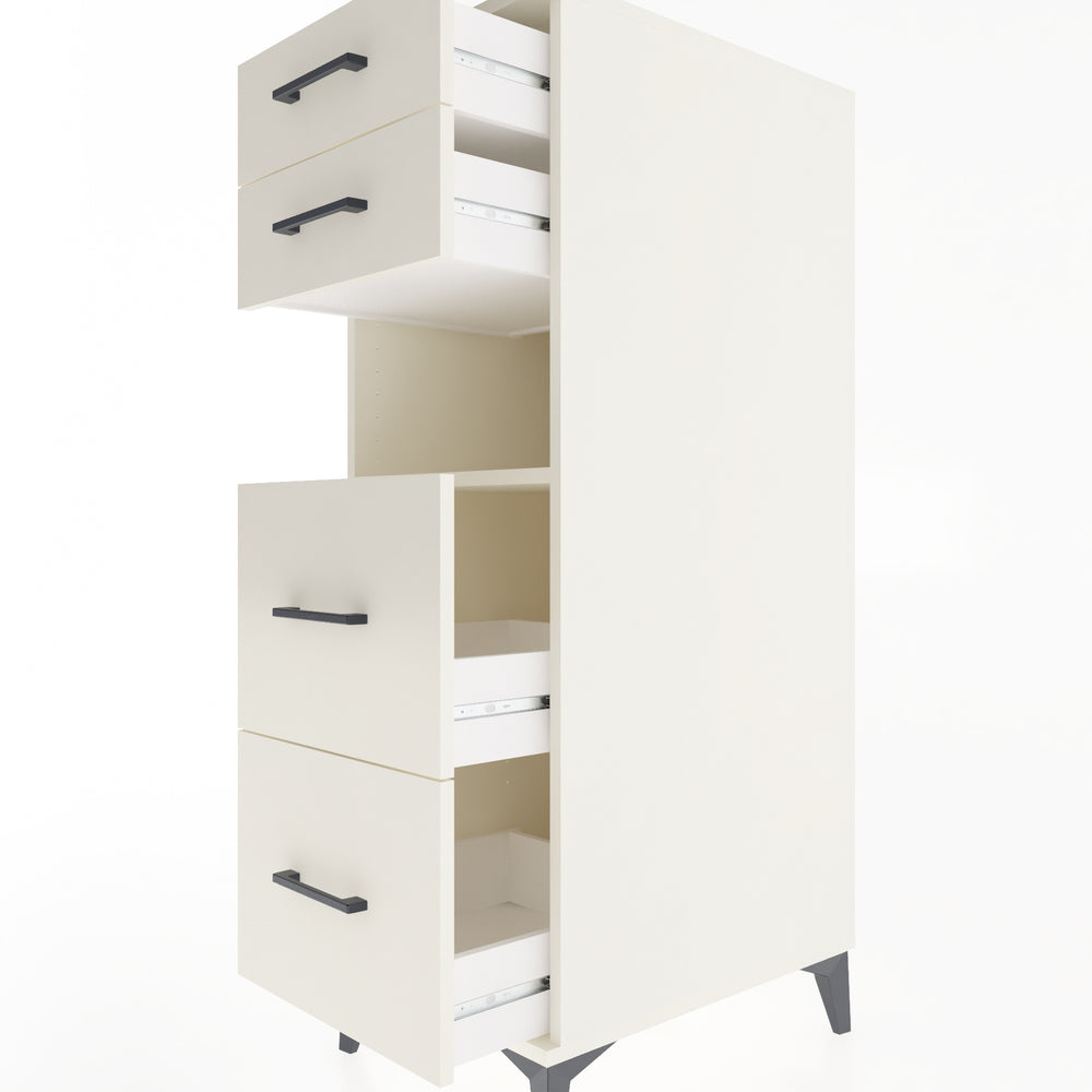 Woodntry Modüler Dolap Aytaşı 44x59x122 cm Çekmeceli ve Raflı CR102-1