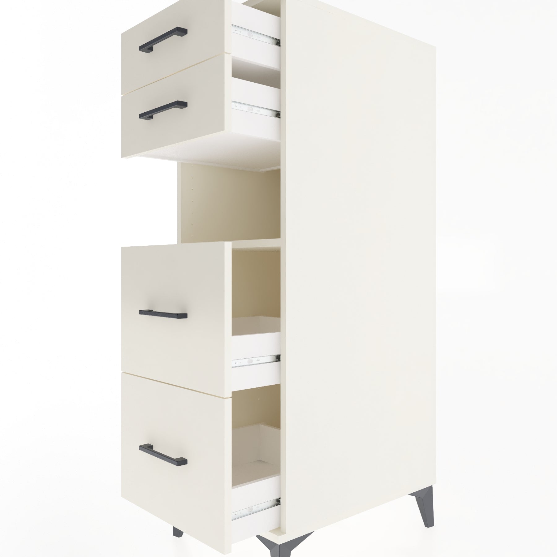 Woodntry Modular Cabinet Moonstone 44x59x122 cm with Drawers and Shelves CR102-1