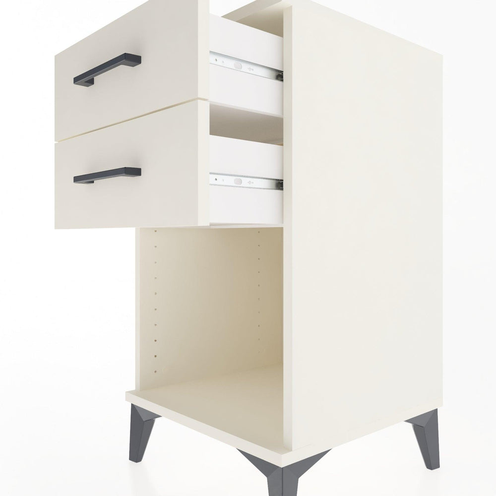 Woodntry Modular Nightstand Moonstone 44x44x68 cm with Drawer and Shelf CR2-1