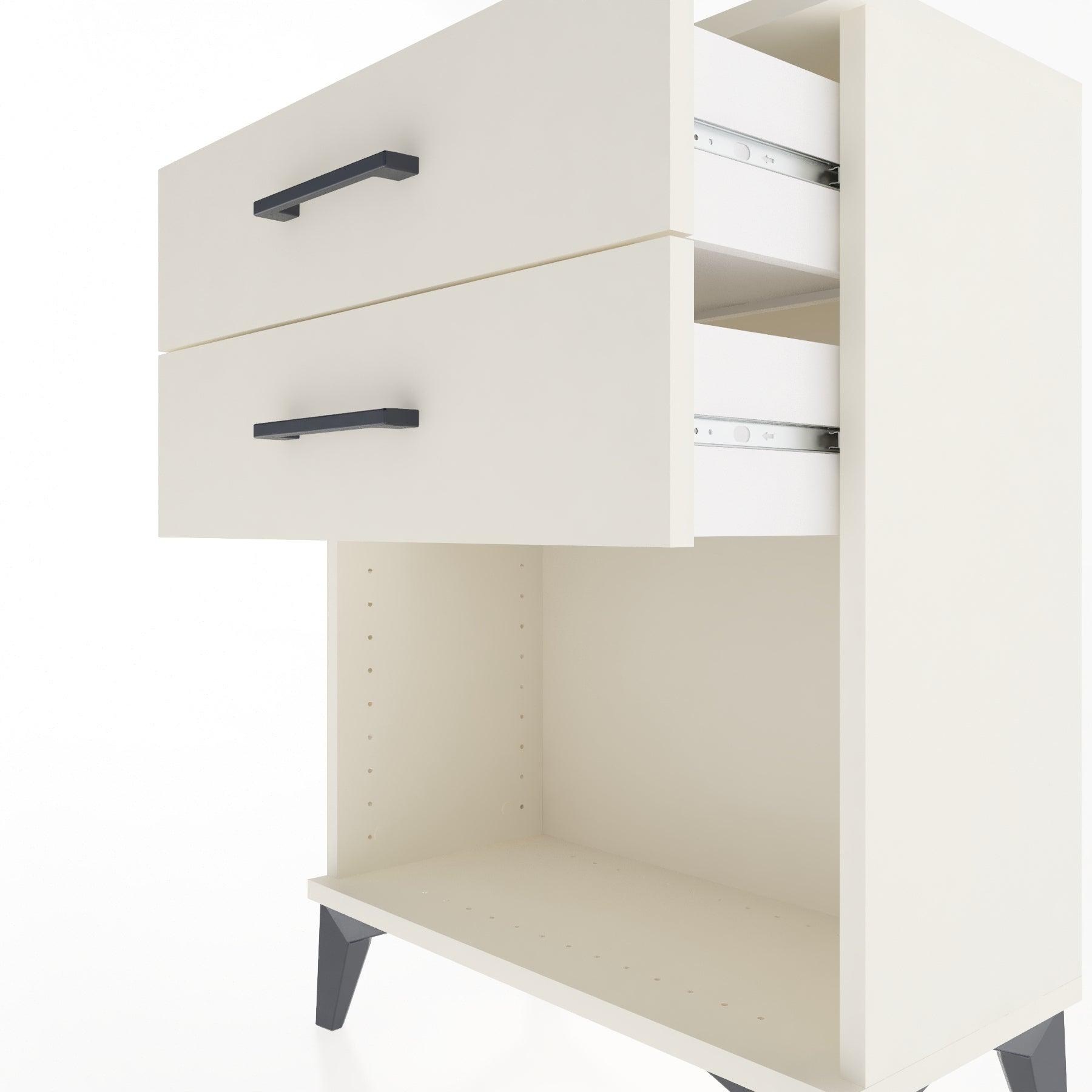 Woodntry Modular Nightstand Moonstone 60x30x68 cm with Drawer and Shelf CR2-1