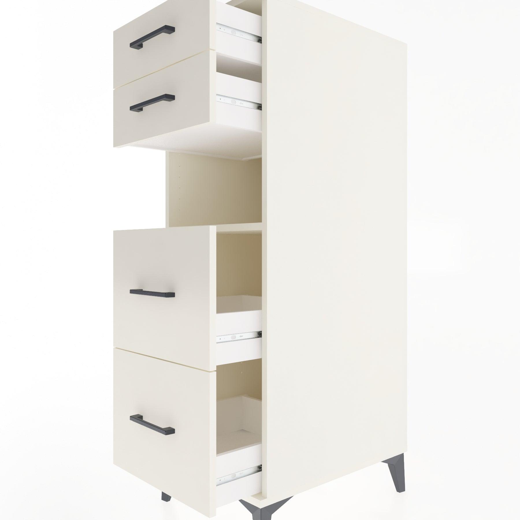Woodntry Modular Cabinet Moonstone 44x30x122 cm with Drawers and Shelves CR102-1
