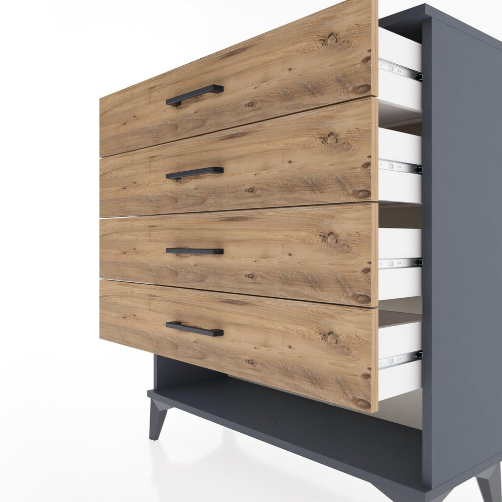 Woodntry Modular Dresser Anthracite 88x30x84 cm with Drawers and Shelves CR2-2