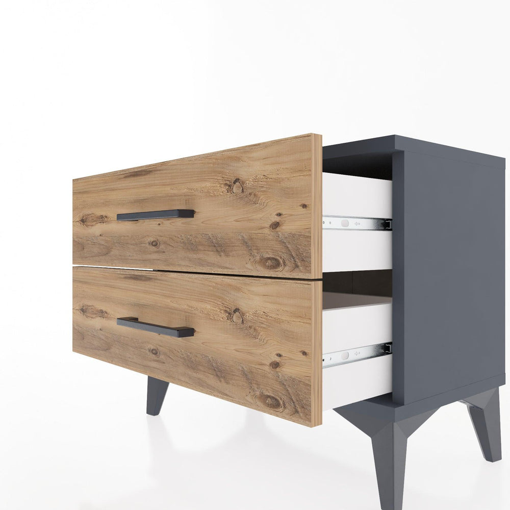 Woodntry Modular Nightstand Anthracite 60x30x36 cm Drawer C2-2
