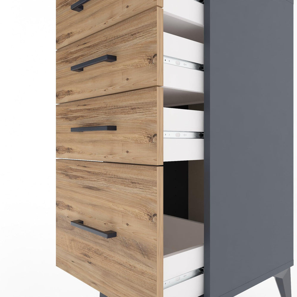 Woodntry Modular Nightstand Anthracite 44x44x84 cm Drawer C2-2