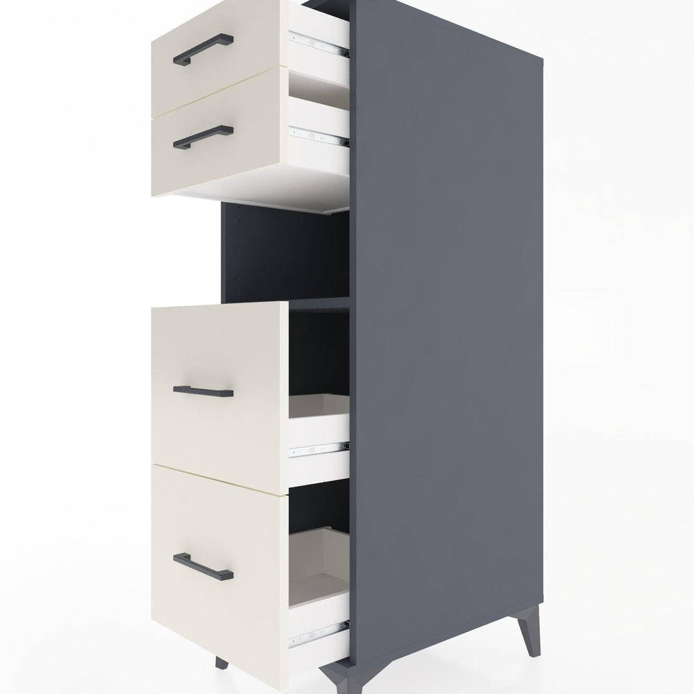 Woodntry Modular Cabinet Anthracite 44x30x122 cm with Drawers and Shelves CR102-2