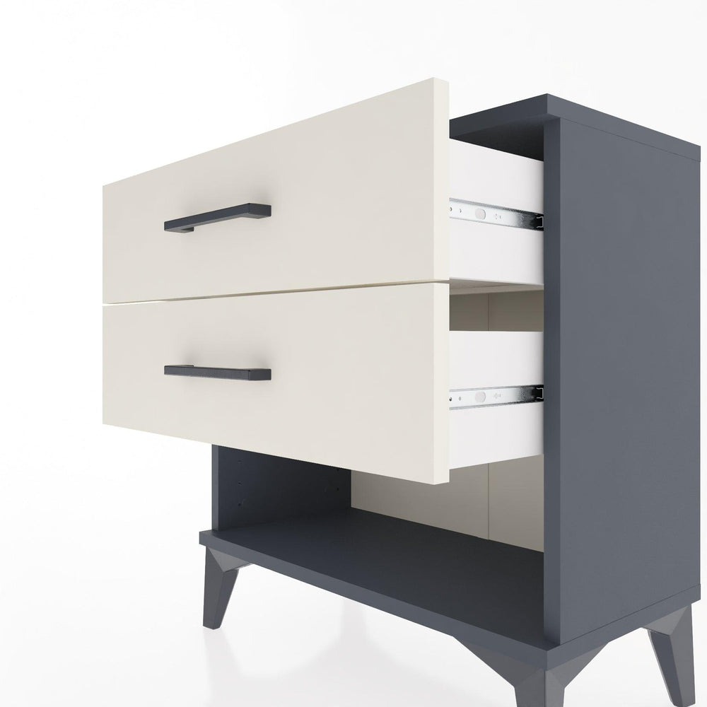 Woodntry Modular Nightstand Anthracite 60x30x52 cm with Drawers and Shelves CR2-2