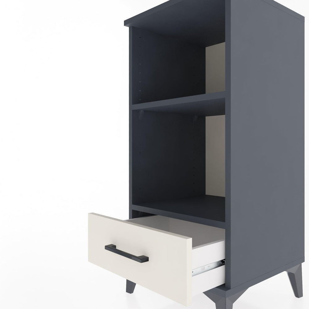 Woodntry Modular Nightstand Anthracite 44x44x84 cm with Drawers and Shelves CR24-2