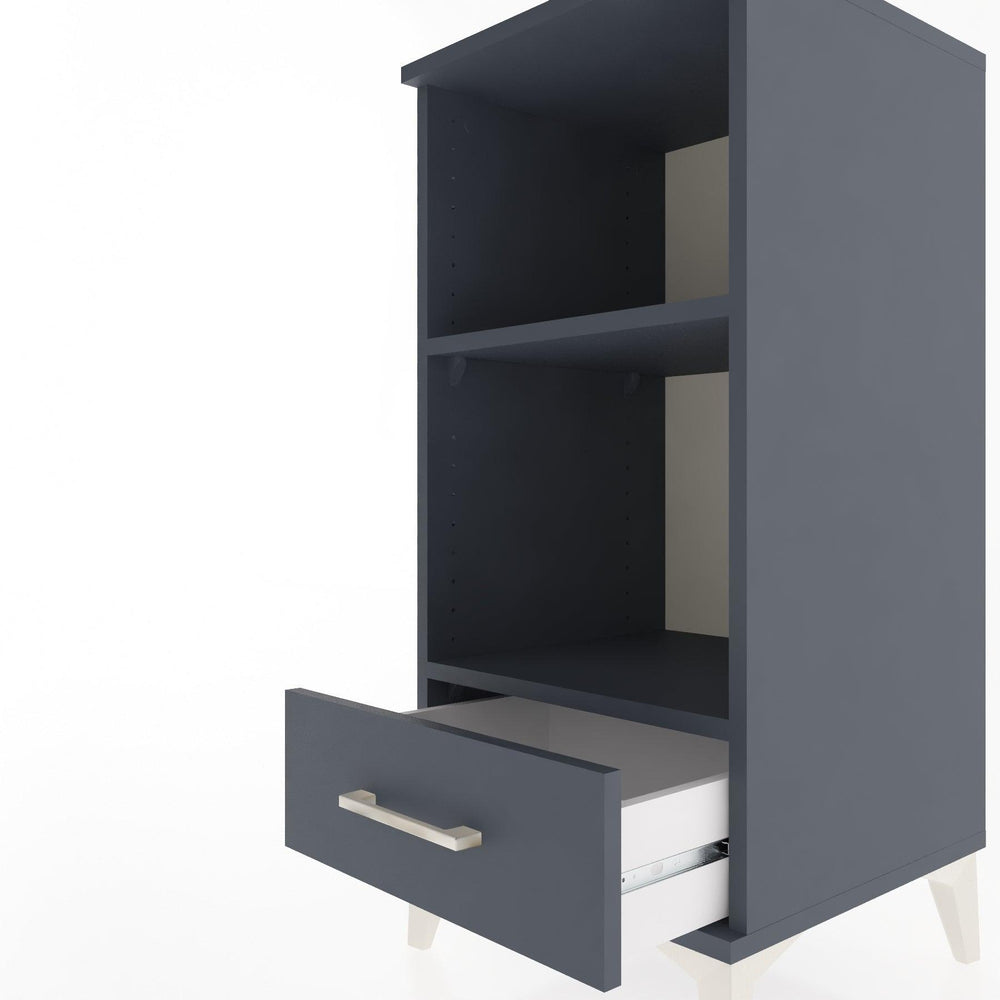 Woodntry Modular Nightstand Anthracite 44x44x84 cm with Drawers and Shelves CR24-2