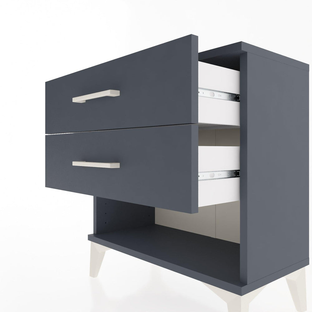 Woodntry Modular Nightstand Anthracite 60x30x52 cm with Drawers and Shelves CR2-2