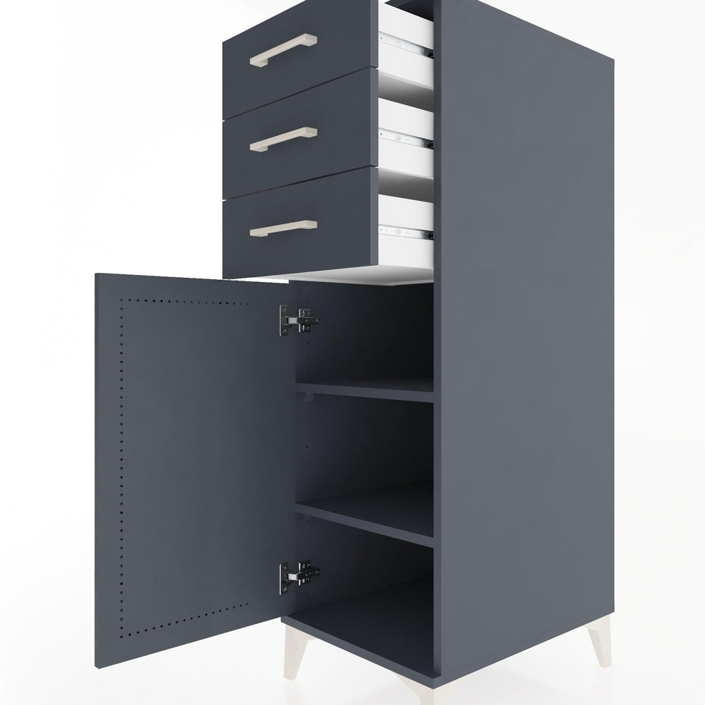 Woodntry Modular Cabinet Anthracite 44x30x122 cm with Doors and Drawers KC52-2