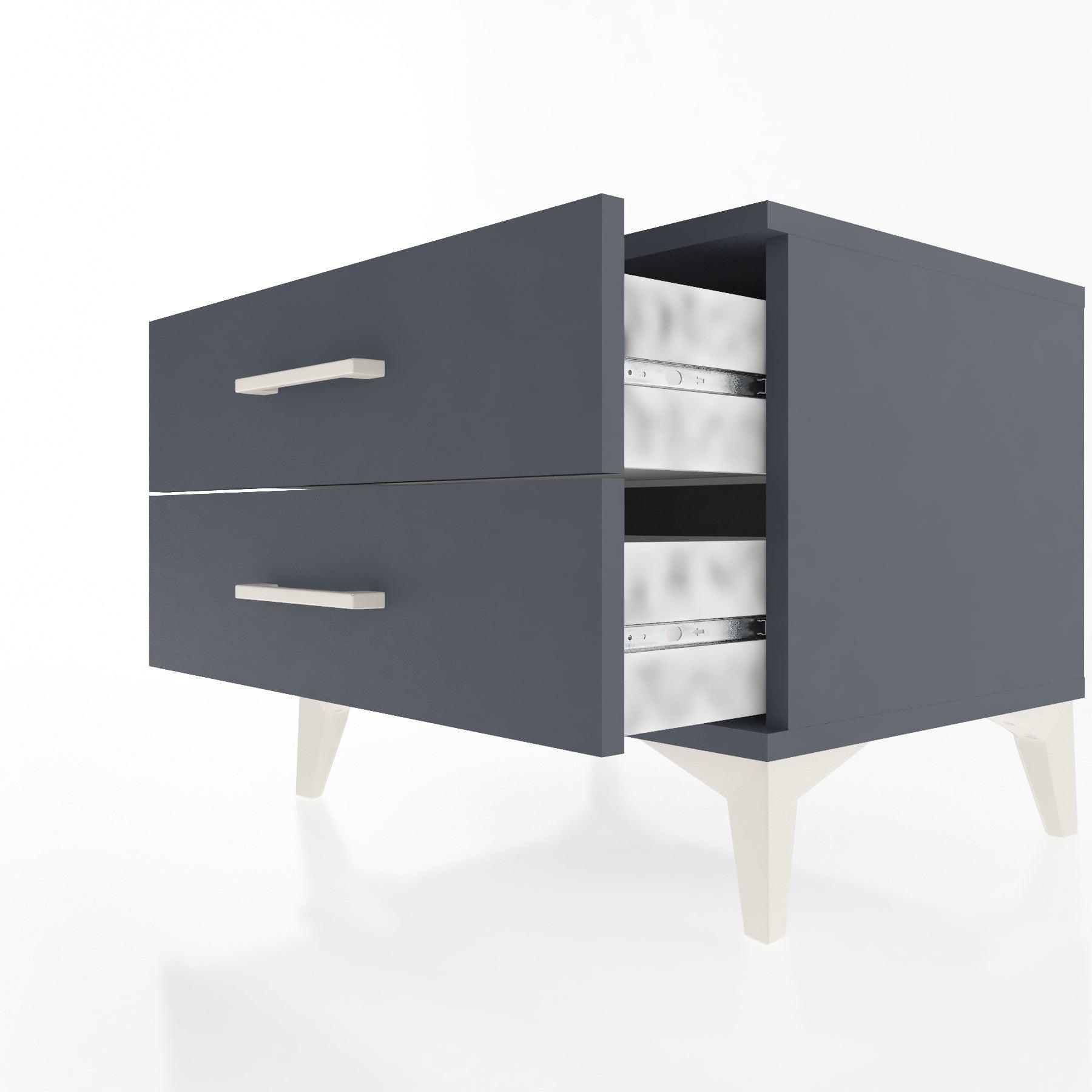Woodntry Modular Nightstand Anthracite 60x44x68 cm Drawer C2-2