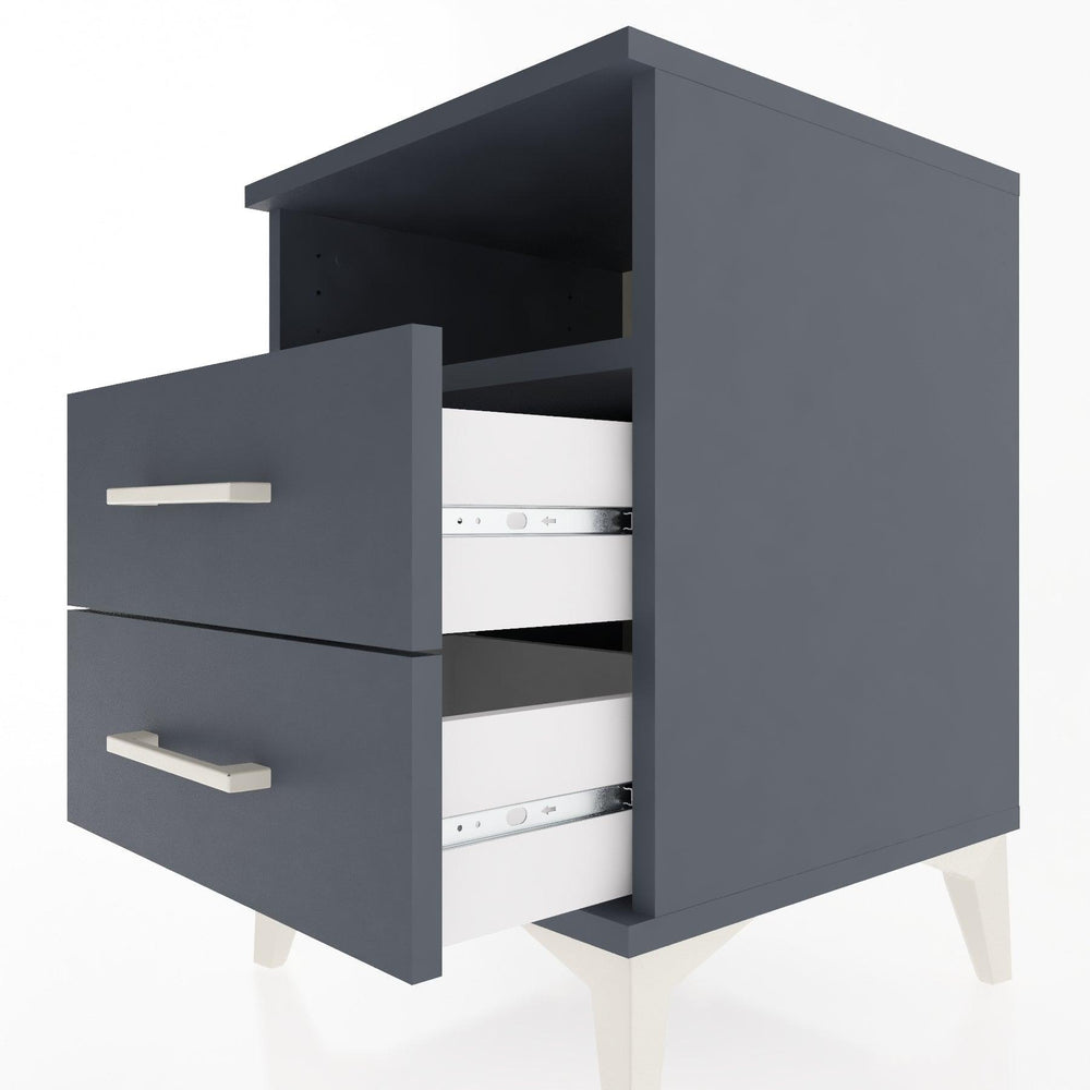 Woodntry Modular Nightstand Anthracite 44x44x52 cm with Drawers and Shelves CR2-2