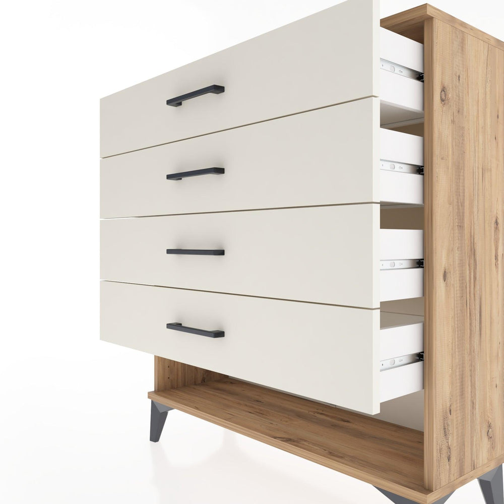 Woodntry Modular Dresser Pine 88x30x84 cm with Drawers and Shelves CR2-3