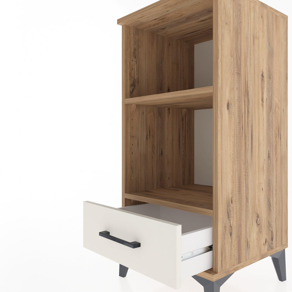 Woodntry Modular Nightstand Pine 44x44x84 cm with Drawers and Shelves CR24-3