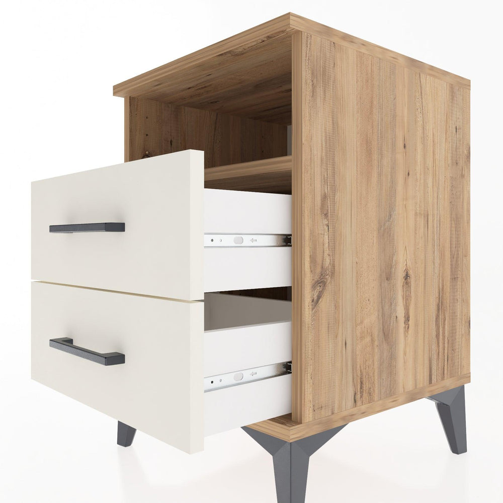 Woodntry Modular Nightstand Pine 44x44x52 cm with Drawers and Shelves CR2-3