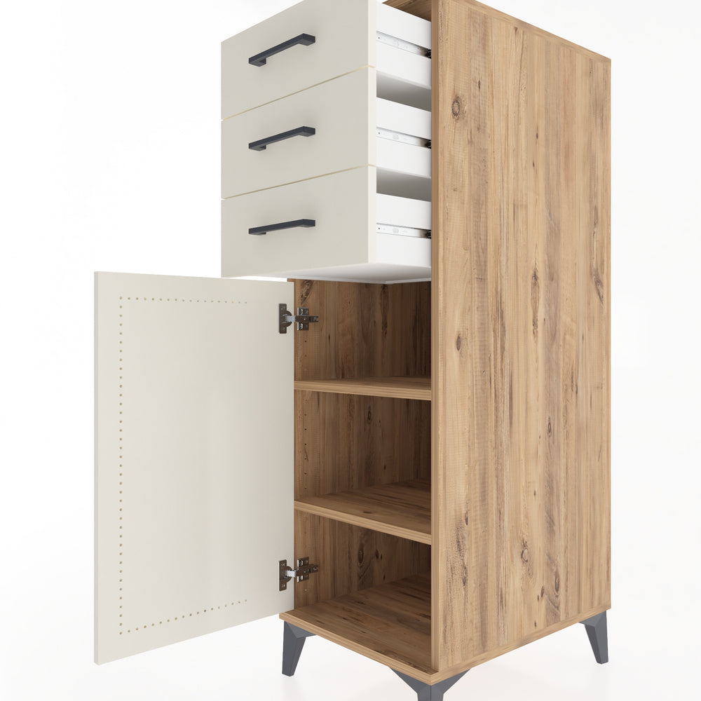 Woodntry Modular Cabinet Pine 44x59x122 cm with Doors and Drawers KC52-3