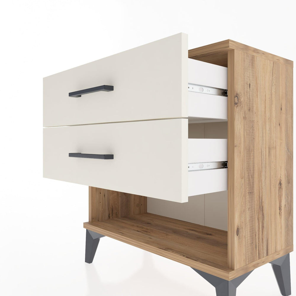 Woodntry Modular Nightstand Pine 60x30x52 cm with Drawers and Shelves CR2-3