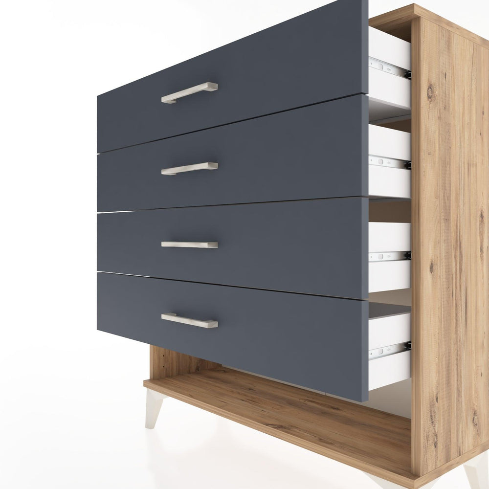 Woodntry Modular Dresser Pine 88x30x84 cm with Drawers and Shelves CR2-3