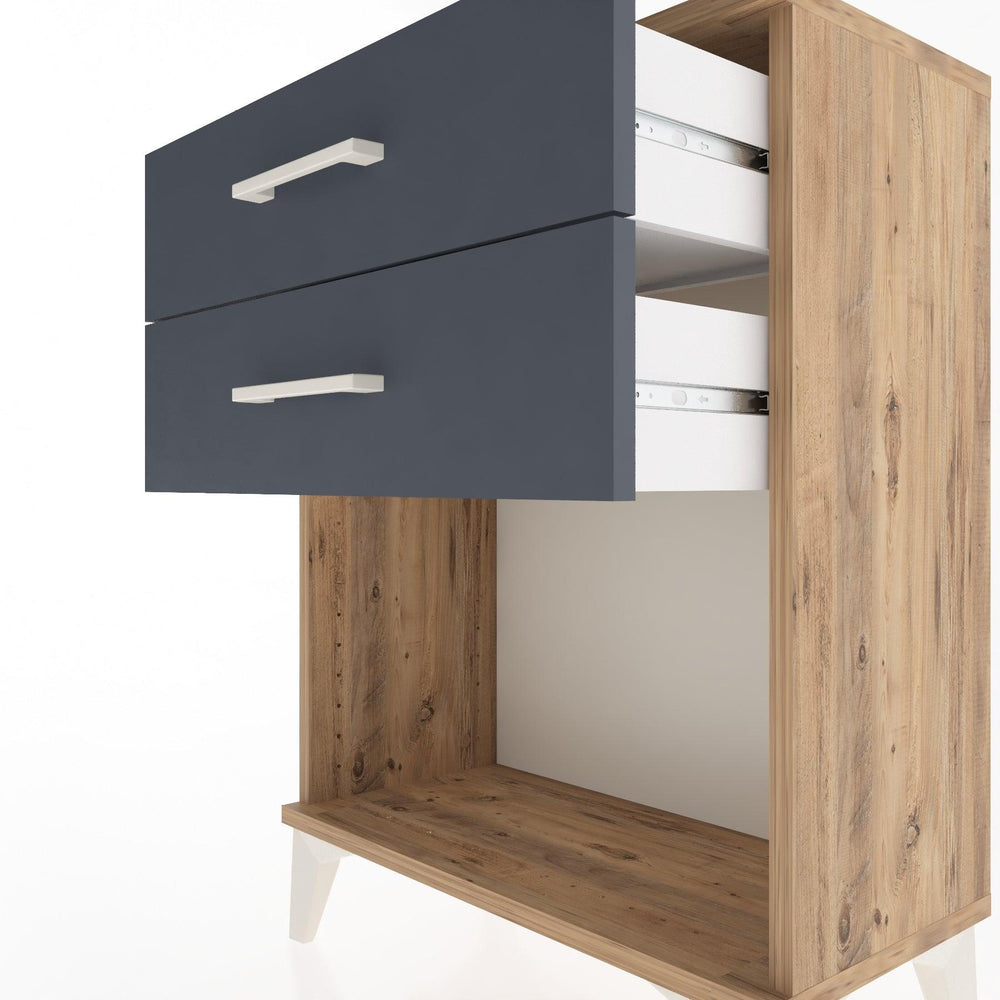 Woodntry Modüler Komodin Çam 60x30x68 cm Çekmeceli ve Raflı CR2-3