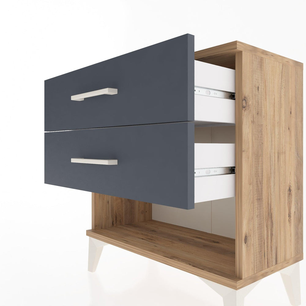 Woodntry Modular Nightstand Pine 60x30x52 cm with Drawers and Shelves CR2-3