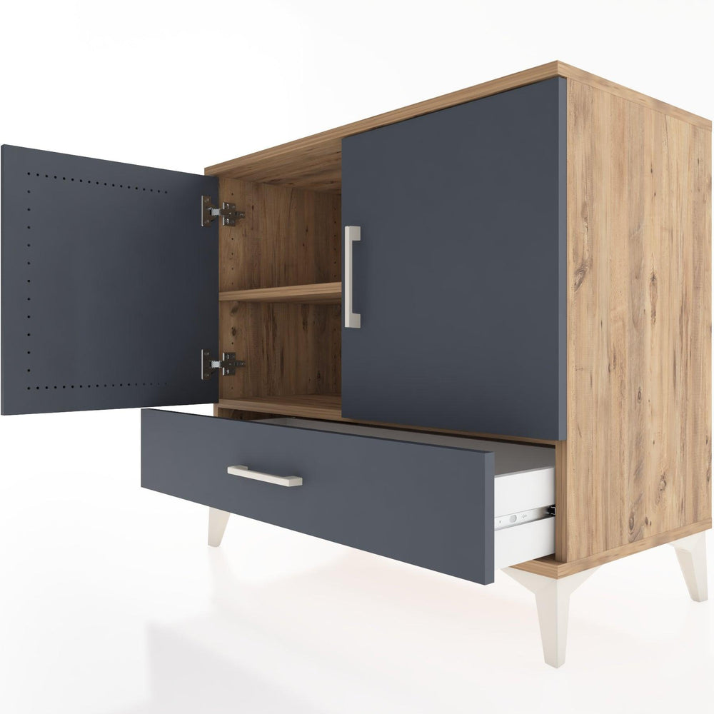 Woodntry Modüler Şifonyer Çam 88x44x68 cm Kapaklı ve Çekmeceli KC2-3